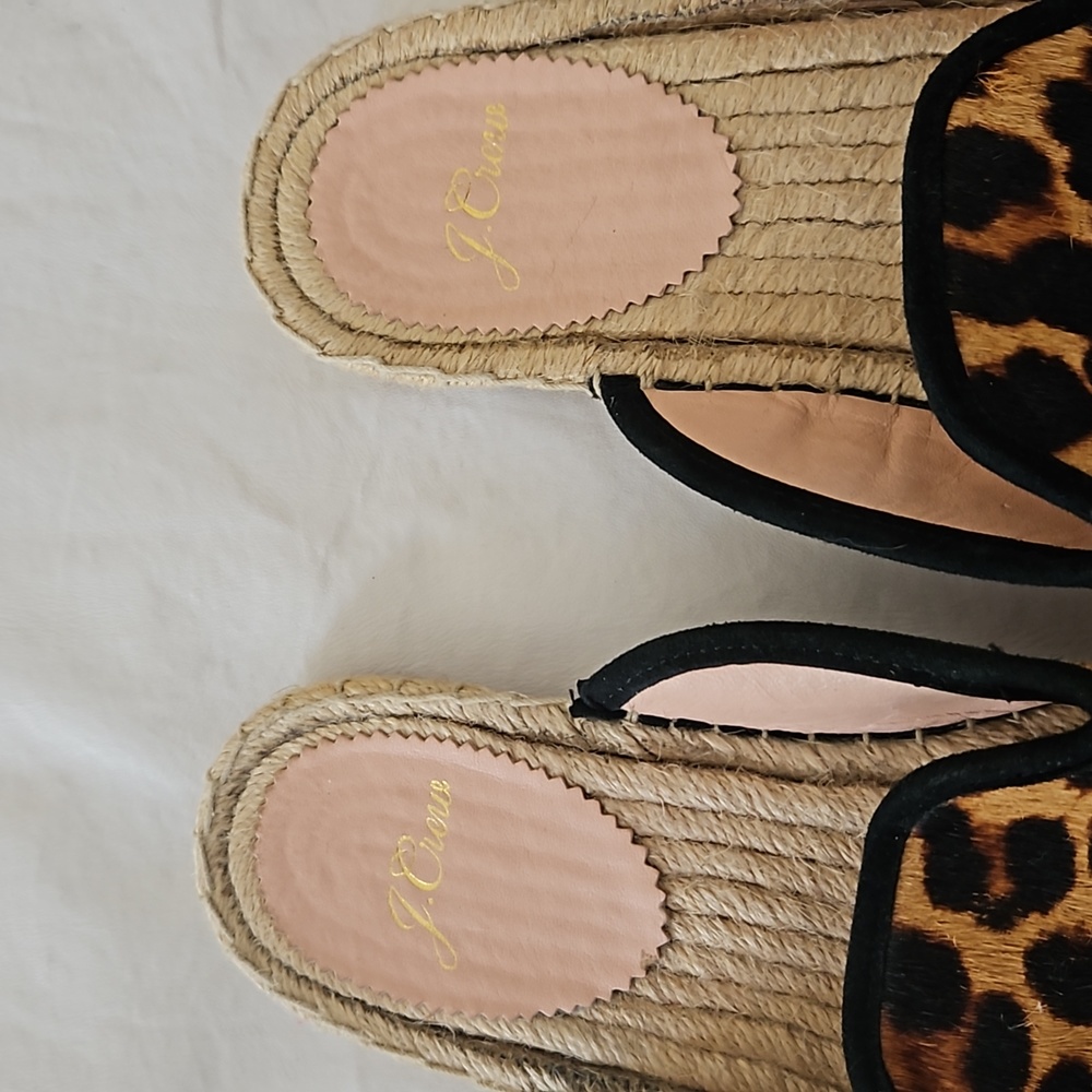J.CREW Animal Print Hair Calf Espadrille Mule Size 7.5 - Picture 8 of 13